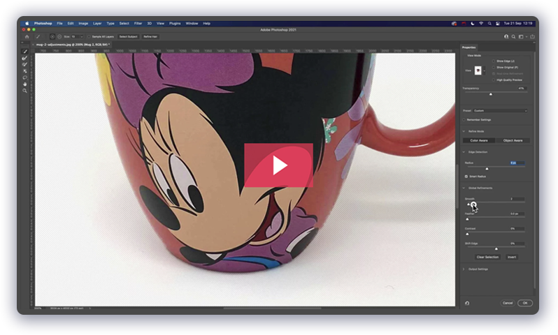 In our Product Photography course, you should expect to see short, pause + play clips 